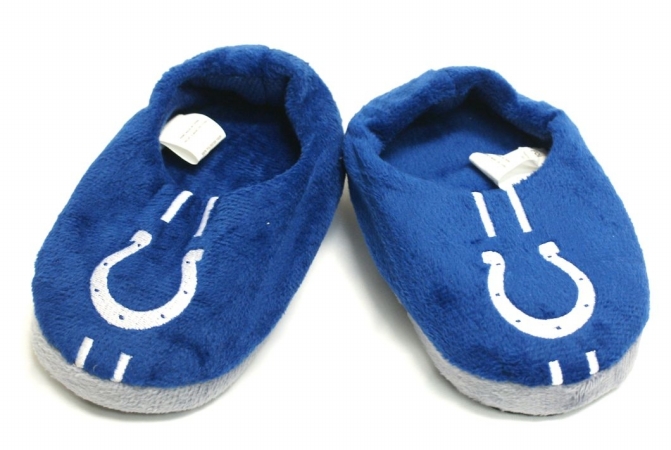 Indianapolis Colts Slippers - Youth 4-7 Stripe