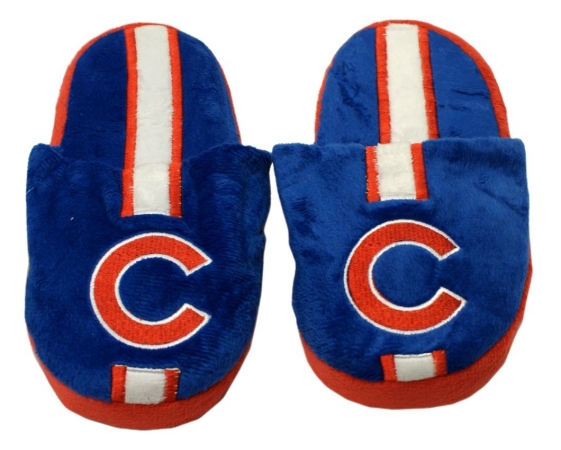 Chicago Cubs Slippers - Youth 8-16 Stripe