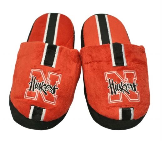 Nebraska Cornhuskers Slippers - Youth 8-16 Stripe