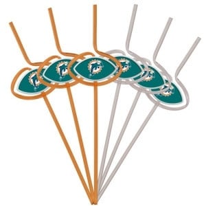 Miami Dolphins Team Sipper Straws