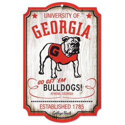Picture of Georgia Bulldogs Sign 11x17 Wood College Vault Style Special Order
