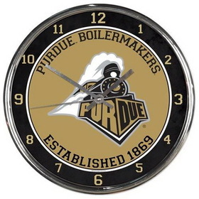 Purdue Boilermakers Clock Round Wall Style Chrome