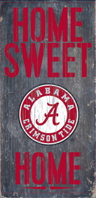 Picture of Alabama Crimson Tide Wood Sign - Home Sweet Home 6&quot;x12&quot;