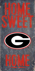 Picture of Georgia Bulldogs Wood Sign - Home Sweet Home 6&quot;x12&quot;