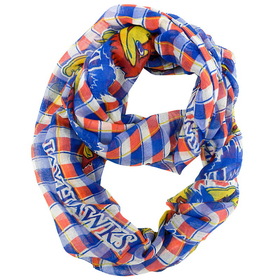 Kansas Jayhawks Infinity Scarf - Plaid - Lightweight - Versatile Style