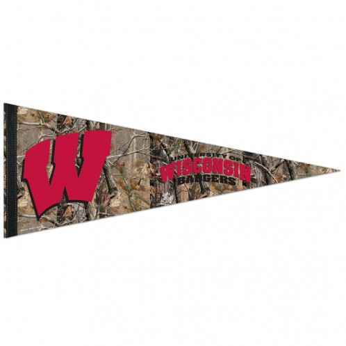 Picture of Wisconsin Badgers Pennant 12x30 Premium Style Camo Design