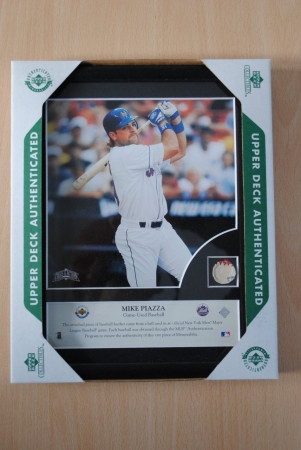 New York Mets Mike Piazza Game Used Baseball Plaque