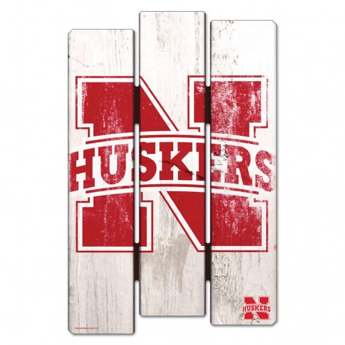 Nebraska Cornhuskers Sign 11x17 Wood Fence Style