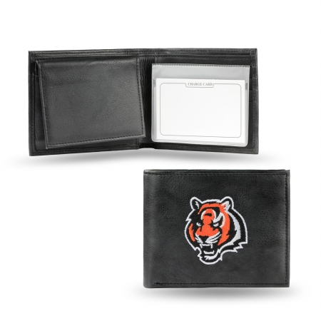 Picture of Cincinnati Bengals Wallet Billfold Leather Embroidered Black
