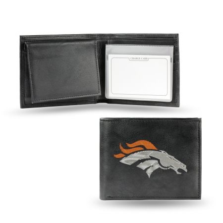 Picture of Denver Broncos Wallet Billfold Leather Embroidered Black