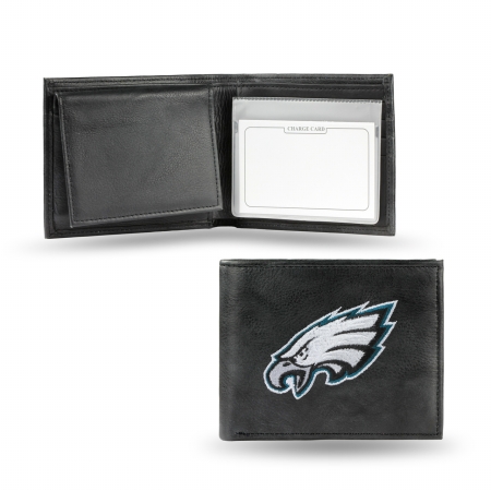 Picture of Philadelphia Eagles Wallet Billfold Leather Embroidered Black