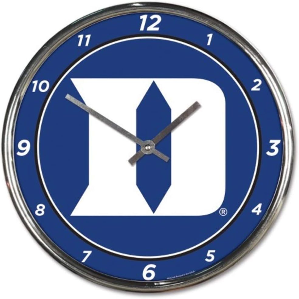 Picture of Duke Blue Devils Clock Round Wall Style Chrome Special Order