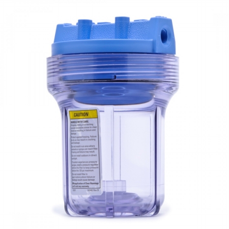 Picture of Commercial Water Distributing PENTEK-SLIM-CLEAR-14-WPR5 5 in. Water Filter Housing&#44; Clear Blue