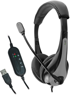 Picture of Avid Products AE-39 Usb Plug Headset- Black & Gray