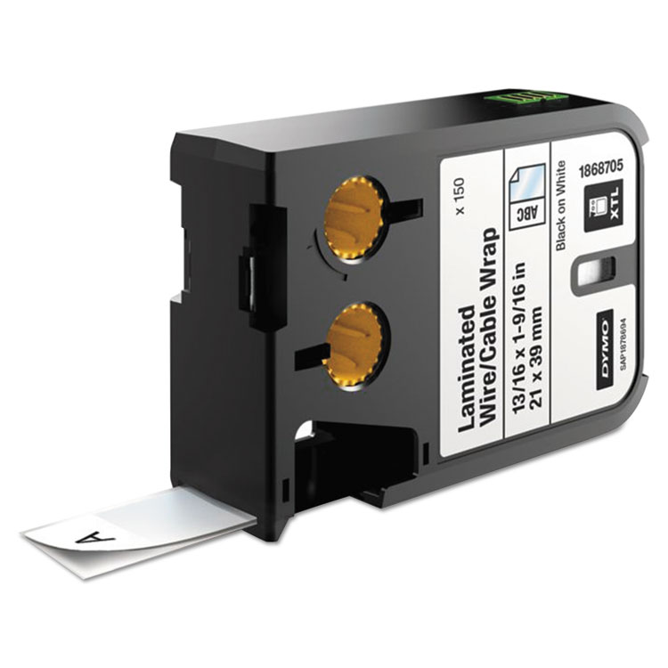 DYM1868705 Xtl Pre-Sized Labels - Black- 0.81 x 1.56 in.