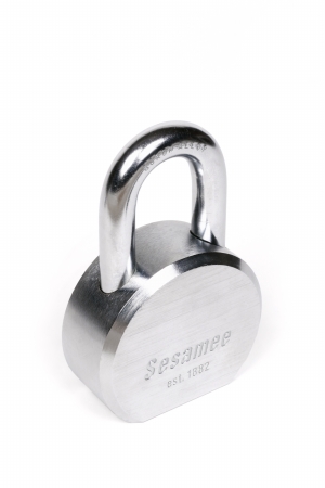 93602 Large Rekeyable Round Body Solid Steel Padlock, 1 in. Boron Shackle - Keyed Different