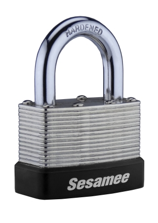 4 Dial Resettable Combination Brass Padlock - 1 in. Hardened Steel Shackle