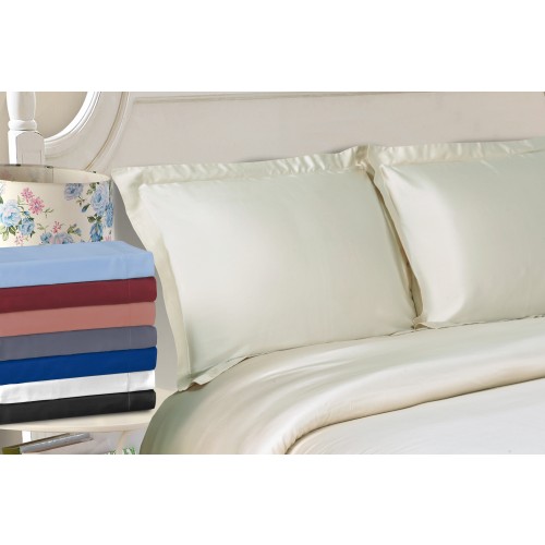 300 Full & Queen Duvet Cover Set- Modal Solid - White