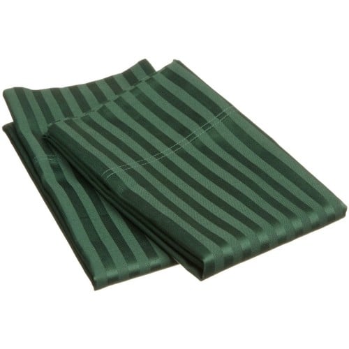 300KGPC STHG 300 King Pillow Cases- Egyptian Cotton Stripe - Hunter Green -  Superior