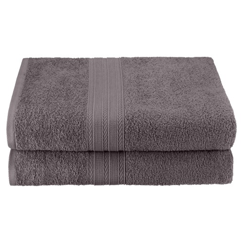 EF-BSHEET GH Eco-Friendly 100 Percent Ringspun Cotton Bath Sheet Towel Set - Graphite, 2 Pieces