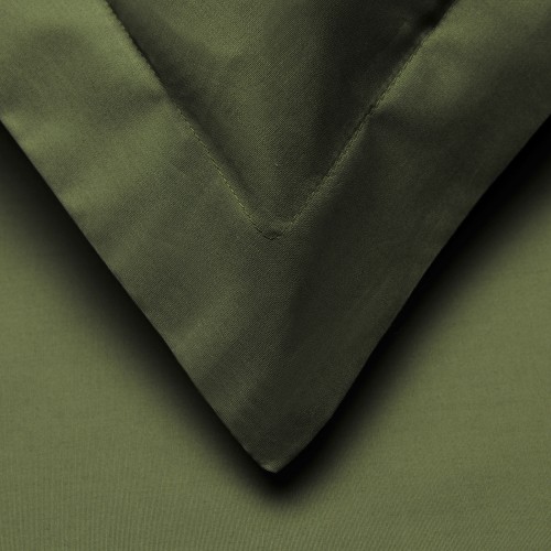 P300FQDC SLSG 300 Full & Queen Duvet Cover Set- Percale Solid Patterned - Sage