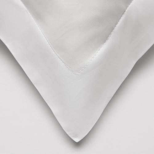P300FQDC SLWH 300 Full & Queen Duvet Cover Set- Percale Solid Patterned - White