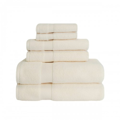 Picture of Superior ZT 6 PC SET IV Zero Twist Cotton Towel Set - Ivory, 6 Pieces