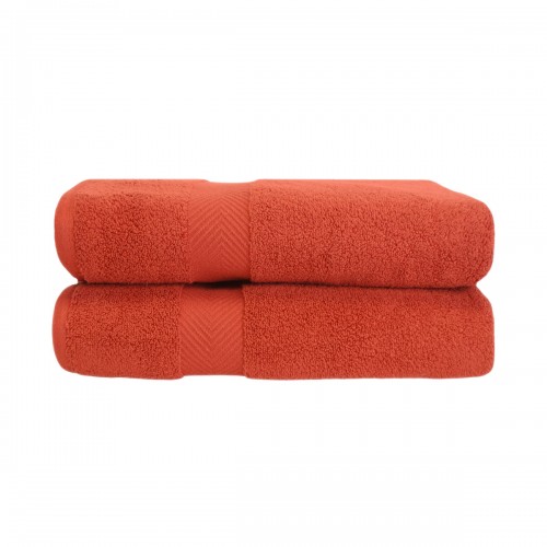 Picture of Superior ZT BTOWEL BR Zero Twist Cotton Bath Towel Set - Brick- 2 Pieces