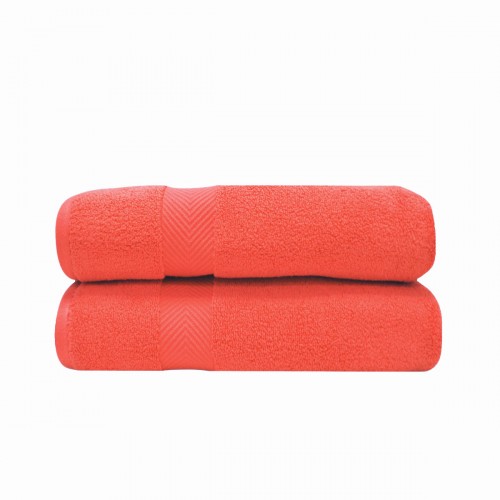 Picture of Superior ZT BTOWEL CO Zero Twist Cotton Bath Towel Set - Coral- 2 Pieces