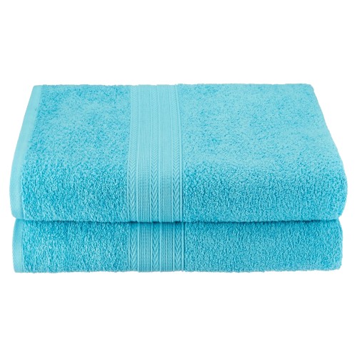 EF-BSHEET TQ Eco-Friendly 100 Percent Ringspun Cotton Bath Sheet Towel Set - Turquoise, 2 Pieces