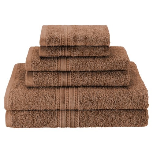 EF-HAND CB Eco-Friendly 100 Percent Ringspun Cotton Hand Towel Set - Cranberry, 6 Pieces -  SUPERIOR