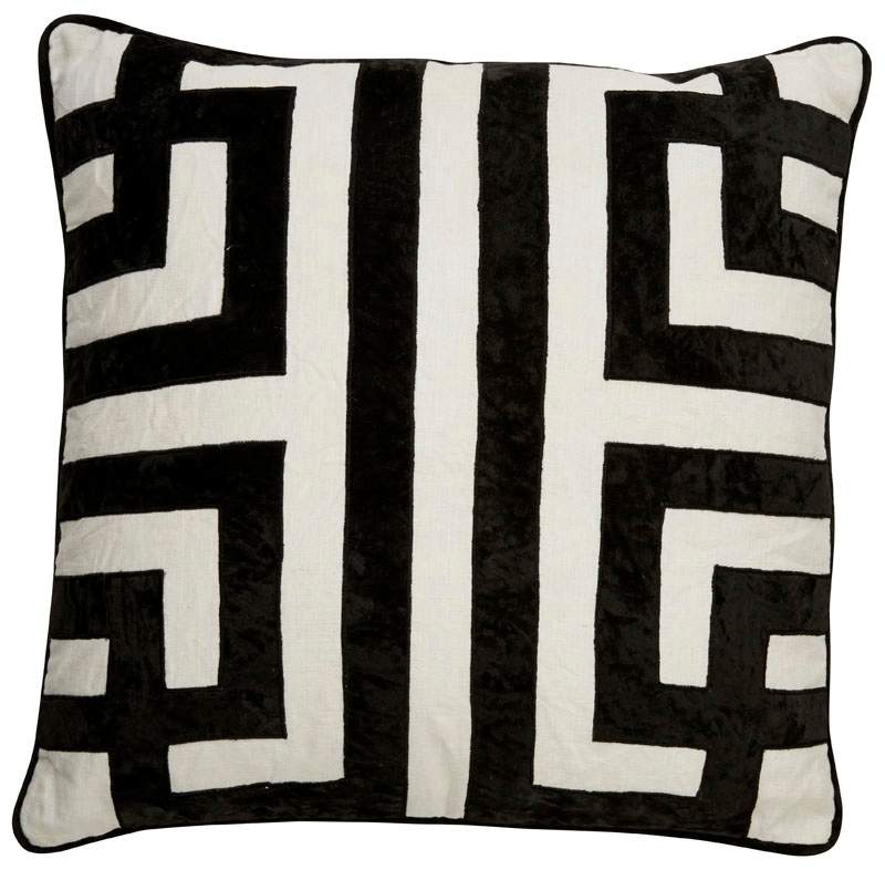 Picture of Jaipur PLC101486-P 22 x 22 in. Tribal Pattern Linen Poly Fill Pillow- Ivory & Black