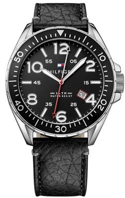 Picture of Tommy Hilfiger 1791131 Leather Mens Watch - Black Dial&#44; Leather Strap