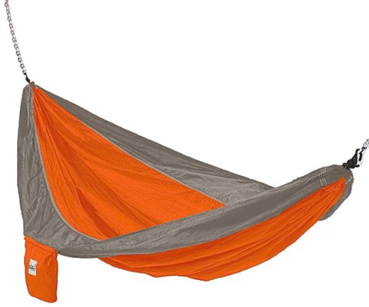 Hammaka Parachute Silk Lightweight Portable Double Hammock - Orange & Grey