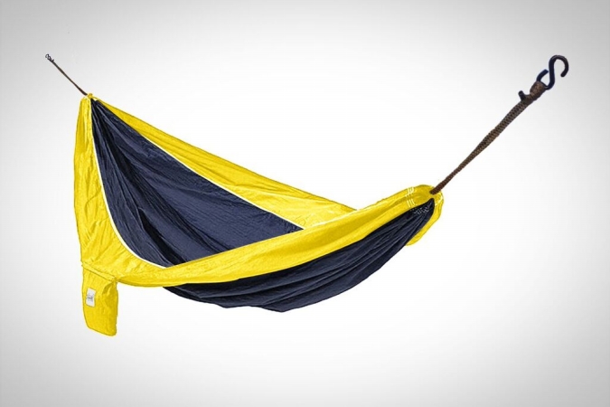Hammaka Parachute Silk Lightweight Portable Double Hammock - Yellow & Black