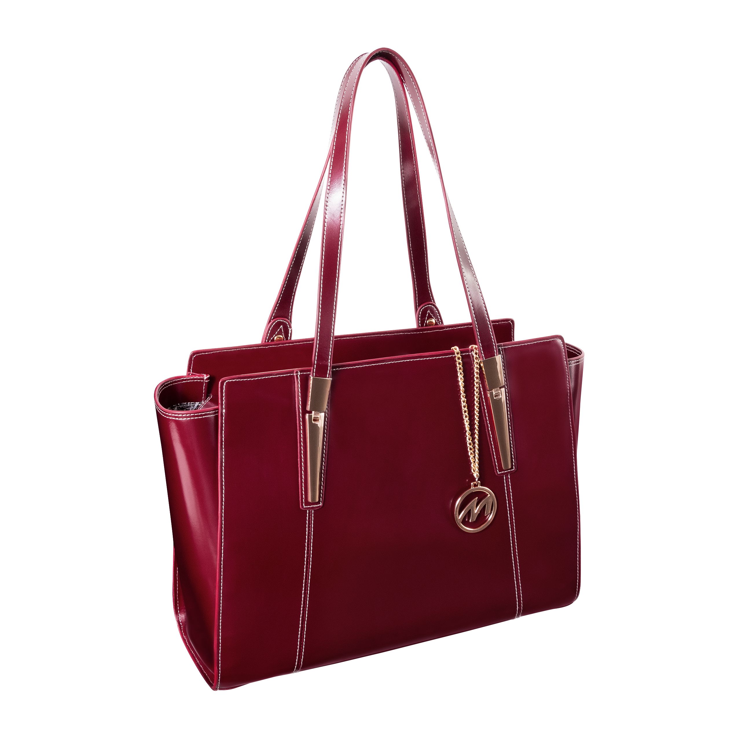Aldora Leather Shoulder Tote, Red
