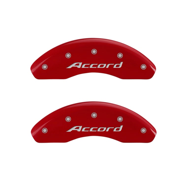 Marshall Genuine Products 20207SACCRD Red Engraved Front Caliper Covers For Honda Accord- Set of 4