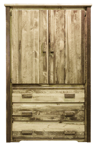 Picture of Montana Woodworks MWHCARNSL Homestead Collection Armoire & Wardrobe- Stain & Clear Lacquer Finish