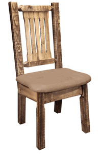 Picture of Montana Woodworks MWHCKSCNSLBUCK Homestead Collection Side Chair- Buckskin Pattern