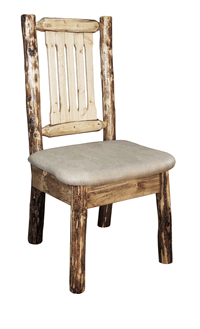 Picture of Montana Woodworks MWGCKSCNBUCK Glacier Country Collection Side Chair- Buckskin Pattern