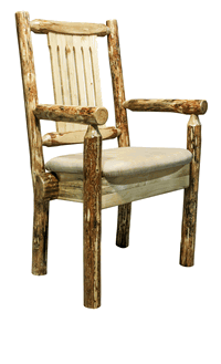 Picture of Montana Woodworks MWGCCASCNBUCK Glacier Country Collection Captains Chair- Buckskin Pattern
