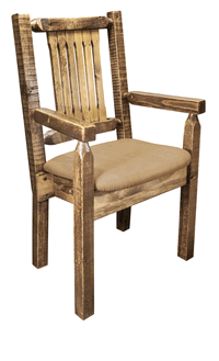 Picture of Montana Woodworks MWHCCASCNSLBUCK Homestead Collection Captains Chair- Buckskin Pattern