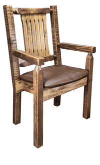 Picture of Montana Woodworks MWHCCASCNSLSADD Homestead Collection Captains Chair- Saddle Pattern