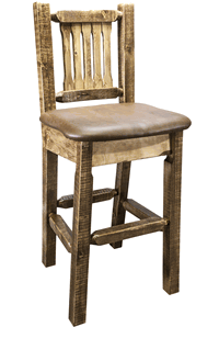 Picture of Montana Woodworks MWHCBSWNRSLSADD Homestead Collection Bar Stool- Saddle Pattern