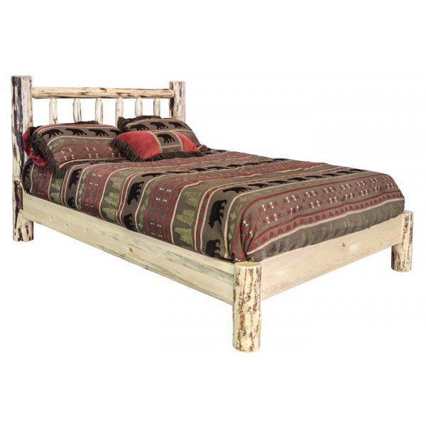Picture of Montana Woodworks MWPBTV Twin Platform Bed- Clear Lacquer Finish