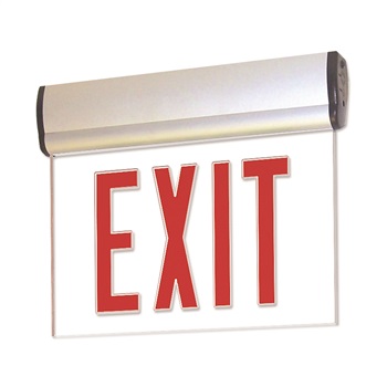 Nora Lighting NX-810-LEDGCA Green LED Single Face Edge-Lit Exit- AC only- Clear- Aluminum