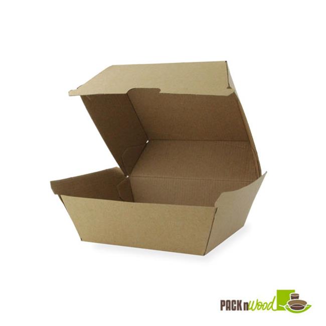 Packnwood 210EATBURG145K 5.7 x 5.3 x 3.25 in. Kraft Burger Box