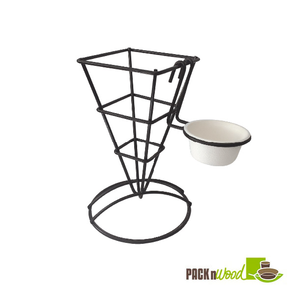 3.3 x 2.8 x 2.0 in. Black Metal Cone Holder