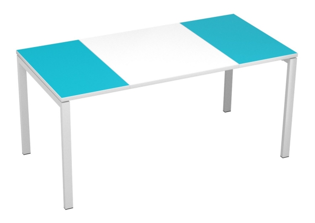 Paperflow 31293 Easydesk Training Table 63 In White Middle With Teal Ends From Unbeatablesale Com Daily Mail