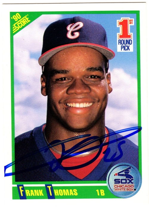 THOCAR104 Frank Thomas Signed White Sox 1990 Score Rookie Card No.663